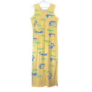 M. Mac Women's size Large Maxi Dress USA Cotton Island Vacation Cruise Resort